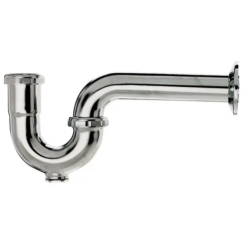 1-1/2" x 1-1/2" 17-Gauge Brass P-Trap W/ Cleanout, Polished Chrome