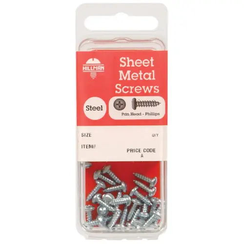 Sheet Metal Screws No. 12 S X 2" L Phillips Pan Head Zinc-Plated - pack of 10 Sheet Metal Screws No. 12 S X 2" L Phillips Pan Head Zinc-Plated - pack of 10