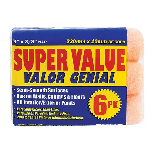 Paint Roller Cover Polyester 9" W X 3/8" S Pink Paint Roller Cover Polyester 9" W X 3/8" S Pink