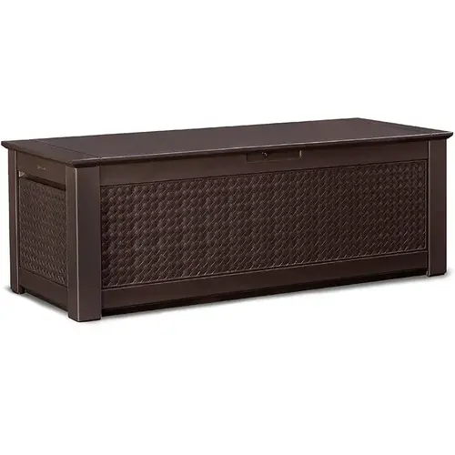 Deck Box Patio Chic 65" W X 29" D Brown Plastic 136 gal Brown Deck Box Patio Chic 65" W X 29" D Brown Plastic 136 gal Brown
