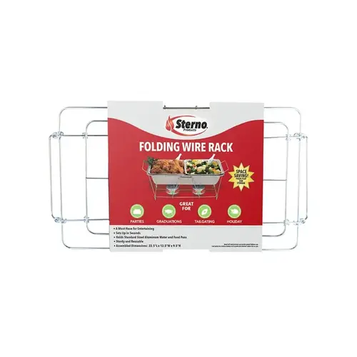 Wire Chafing Dish Rack Silver 1.50" H X 12.13" W X 22.75" L Silver Wire Chafing Dish Rack Silver 1.50" H X 12.13" W X 22.75" L Silver