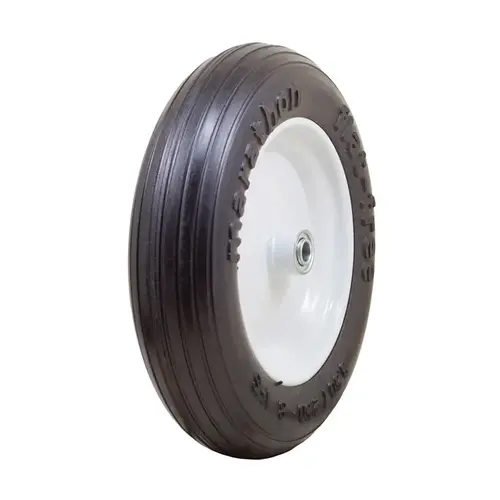 Wheelbarrow Tire 8" D X 13.3" D 300 lb. cap. Centered Polyurethane Wheelbarrow Tire 8" D X 13.3" D 300 lb. cap. Centered Polyurethane