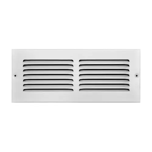 Return Air Grille 4" H X 12" W 1-Way Powder Coat White Steel Powder Coat Return Air Grille 4" H X 12" W 1-Way Powder Coat White Steel Powder Coat