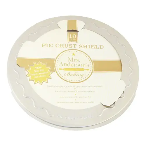 Pie Crust Shield Mrs. Anderson's Baking 10" L Silver Silver