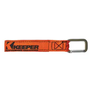 Keeper 05268 Wrap-It-Up Series Carabiner Strap, 1 in W, 20 in L, Orange