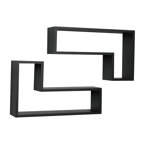 Shelf Kit 12.5" H X 21" W X 5" D Black Wood Black