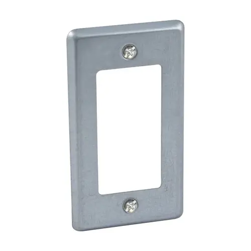 Box Cover Rectangle Steel 1 gang For 1 GFCI Receptacle Gray