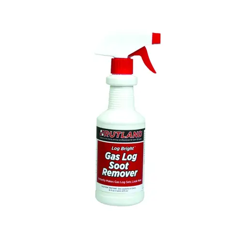 Rutland Log Bright Gas Log Soot Remover, Liquid, Clear, 16 oz, Bottle Rutland Log Bright Gas Log Soot Remover, Liquid, Clear, 16 oz, Bottle