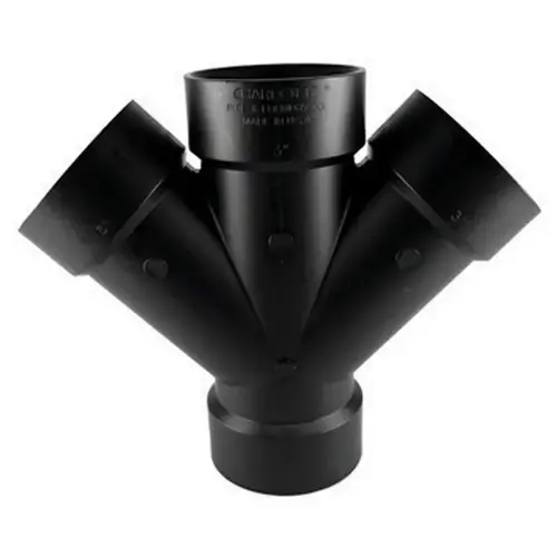 Double Wye 3" Hub T X 3" D Hub ABS Black Double Wye 3" Hub T X 3" D Hub ABS Black