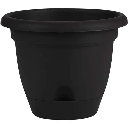 Planter Lucca 8.8" H X 11" D Resin Black Black Planter Lucca 8.8" H X 11" D Resin Black Black