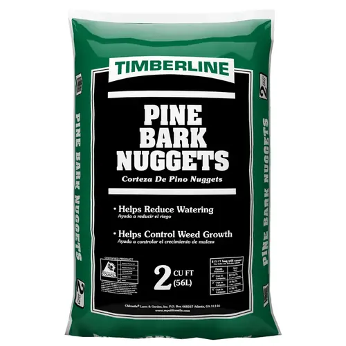 Bark Nugget, Pine, 2 cu-ft Package, Bag Natural