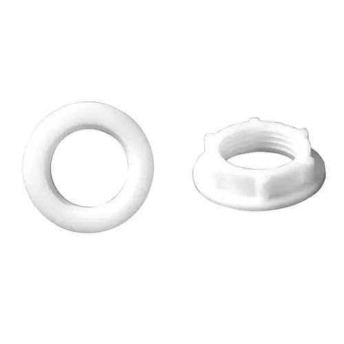 Ballcock Shank Nut White Plastic White - pack of 5