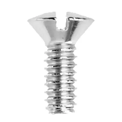 Faucet Handle Screw No. 10-24 X 1/2" L Slotted Oval Head Brass Chrome-Plated Faucet Handle Screw No. 10-24 X 1/2" L Slotted Oval Head Brass Chrome-Plated