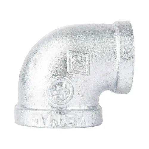 90 degree Reducing Elbow 1" FIP each X 3/4" D FIP Galvanized Malleable Iron Galvanized