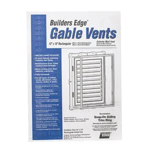 Builders Edge 120061218117 Gable Vent 12" W X 18" L White Plastic White