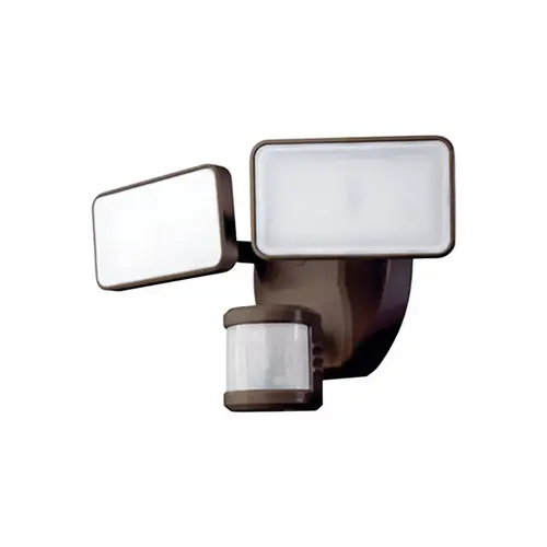Motion Activated Security Light, 120 V, 2-Lamp, LED Lamp, 1600 Lumens Bronze Motion Activated Security Light, 120 V, 2-Lamp, LED Lamp, 1600 Lumens Bronze