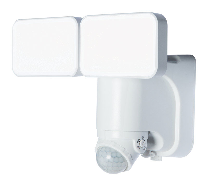 Heath Zenith HZ-7164-WH-G Motion Activated Security Light, 2-Lamp, LED Lamp, 1000 Lumens Lumens, Plastic Fixture White