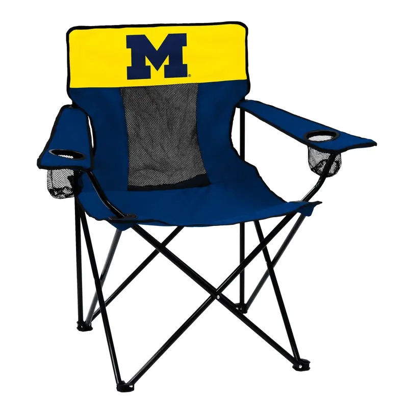 Logo Brands Quad Chair Elite Navy Blue Michigan Wolverine Sport 171-12E