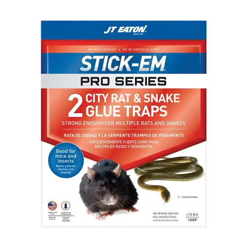 Glue Trap Stick-Em Pro Series For Rodents and Snake - 2 per pack x6 packs Glue Trap Stick-Em Pro Series For Rodents and Snake - 2 per pack x6 packs