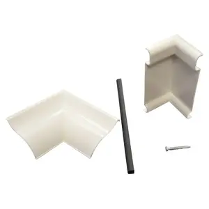 Plastx 4718961 Baseboard Inside Corner Cover 3" H X 9" W White ABS Plastic White