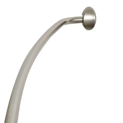 Zenna Home Curved 60 In. To 72 In. Adjustable Fixed Shower Rod in Brushed Nickel Silver
