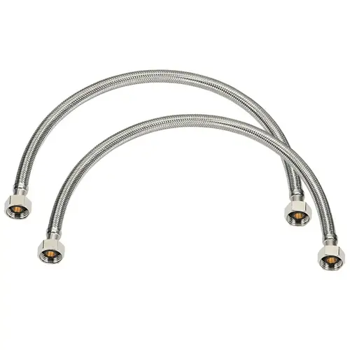 Faucet Supply Line 1/2" FIP X 1/2" D FIP 20" Braided Stainless Steel