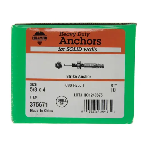 Strike Anchor 5/8" D X 4" L Steel Round Head Strike Anchor 5/8" D X 4" L Steel Round Head