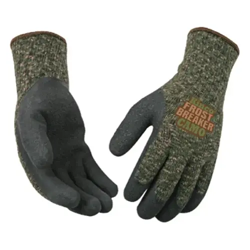 High-Dexterity Protective Gloves, Men's, L, Regular Thumb, Knit Wrist Cuff, Acrylic Camouflage/Green High-Dexterity Protective Gloves, Men's, L, Regular Thumb, Knit Wrist Cuff, Acrylic Camouflage/Green
