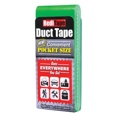 Pocket-Size Duct Tape 1.88" W X 5 yd L Lime Green Solid Lime Green Pocket-Size Duct Tape 1.88" W X 5 yd L Lime Green Solid Lime Green