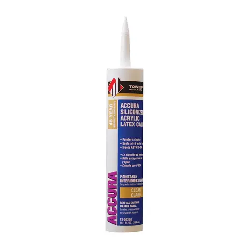 Caulk Accura Clear Siliconized Acrylic Latex 10.1 oz Clear - pack of 12