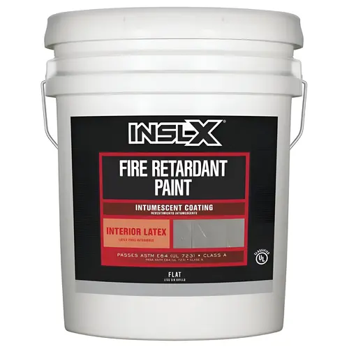 Fire Retardant Paint Flat White Acrylic 5 gal White