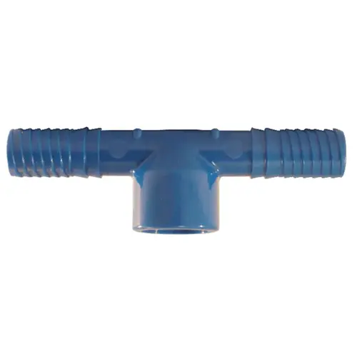 Tee Blue Twister 1/2" Insert in to X 1/2" D Insert Acetal