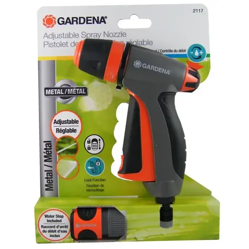 Spray Nozzle 2 Pattern Adjustable Twist Metal Gray/Orange Spray Nozzle 2 Pattern Adjustable Twist Metal Gray/Orange