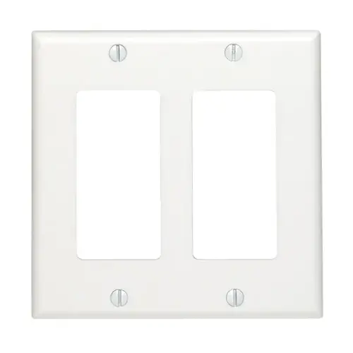 Wall Plate Decora White 2 gang Thermoset Plastic Rocker White Wall Plate Decora White 2 gang Thermoset Plastic Rocker White