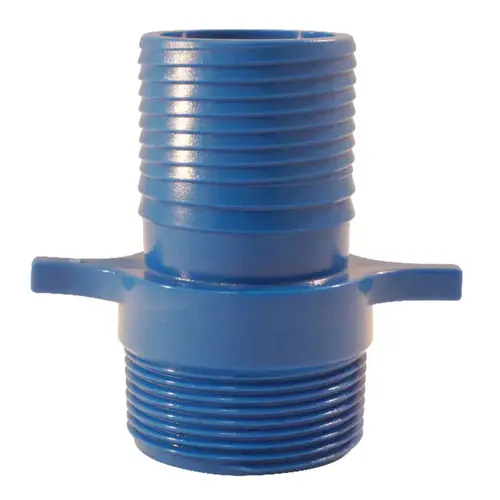 Male Adapter Blue Twister 1/2" Insert in to X 1/2" D MPT Acetal Male Adapter Blue Twister 1/2" Insert in to X 1/2" D MPT Acetal