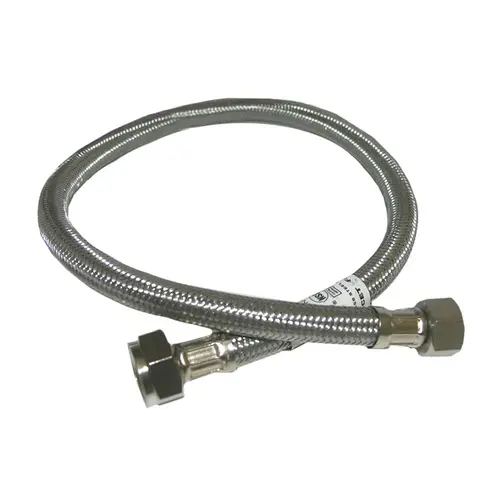 Faucet Supply Line 1/2" Compression X 1/2" D FIP 24" Braided Stainless Steel Faucet Supply Line 1/2" Compression X 1/2" D FIP 24" Braided Stainless Steel