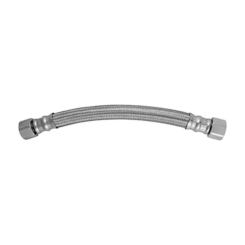 10-1342 Braided Water Heater Connector, 3/4 in, FPT, Stainless Steel, 18 in L 10-1342 Braided Water Heater Connector, 3/4 in, FPT, Stainless Steel, 18 in L