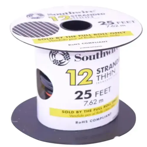 Building Wire 25 ft. 12 Stranded THHN Black
