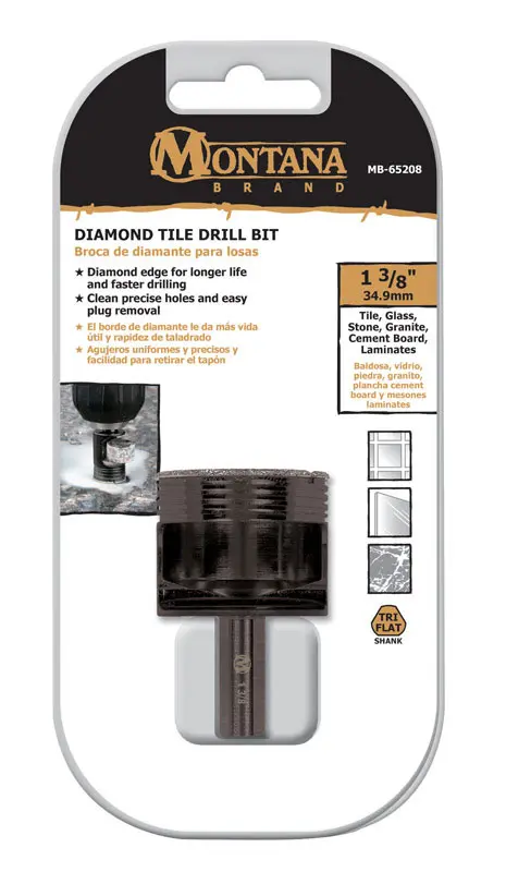 Montana Brand Drill Bit 1-3/8 Alloy Steel 3-Flat Shank Black Oxide MB-65208