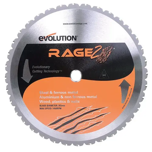 Circular Saw Blade 14" D X 1" Rage 2 Carbide Tipped Steel 36 teeth Circular Saw Blade 14" D X 1" Rage 2 Carbide Tipped Steel 36 teeth