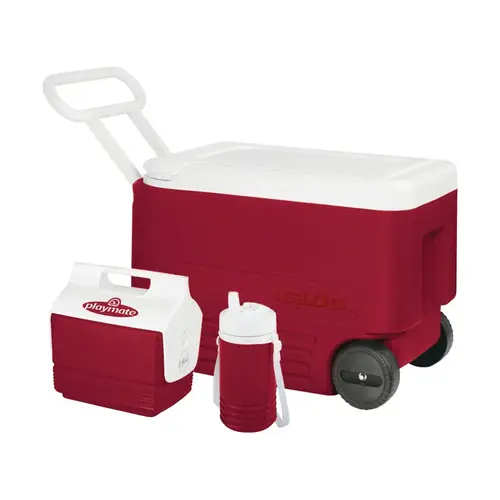 Cooler Set Wheelie Cool Red/White 38 qt Red/White - pack of 2 Cooler Set Wheelie Cool Red/White 38 qt Red/White - pack of 2