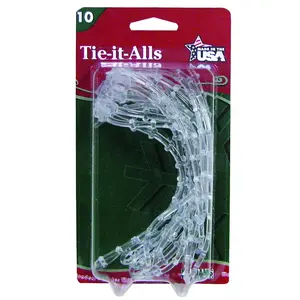 Adams 8710-06-1040 12 In. Clear Plastic Garland Tie (10-Pack)
