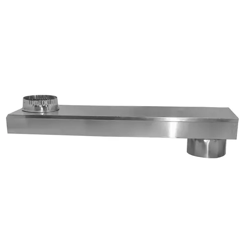 Zero Periscope Adjustable Dryer Vent Duct with Baffle, 6-1/4 in W, 23-1/2 in H, 26 Gauge Silver