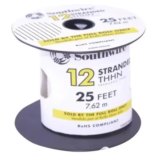 Building Wire 25 ft. 12 Stranded THHN White