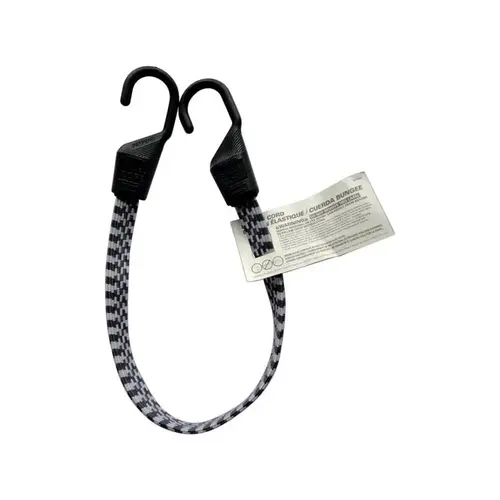 Flat Bungee Cord Black/White 24" L X 0.14" Black/White