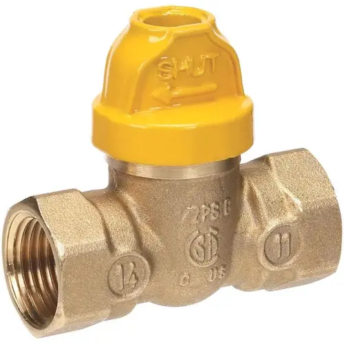 Ball Valve 1/2" Brass FIP Safety Lock For Gas Ball Valve 1/2" Brass FIP Safety Lock For Gas