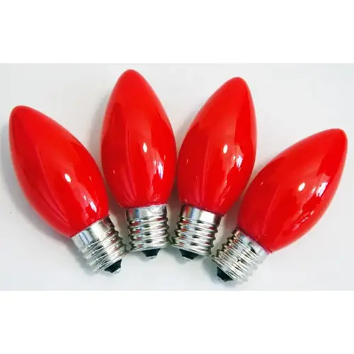 Christmas Light Bulbs Incandescent C7 Red 4 ct Replacement - pack of 10 Christmas Light Bulbs Incandescent C7 Red 4 ct Replacement - pack of 10