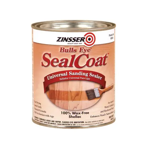 Universal Sanding Sealer Bulls Eye SealCoat Flat/Matte Clear Oil-Based 1 qt Clear Universal Sanding Sealer Bulls Eye SealCoat Flat/Matte Clear Oil-Based 1 qt Clear