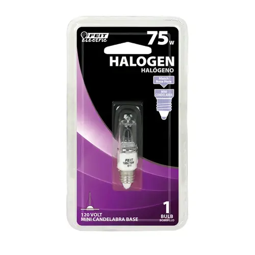 Halogen Bulb 75 W T4 Chandelier 1050 lm Bright White Clear Halogen Bulb 75 W T4 Chandelier 1050 lm Bright White Clear