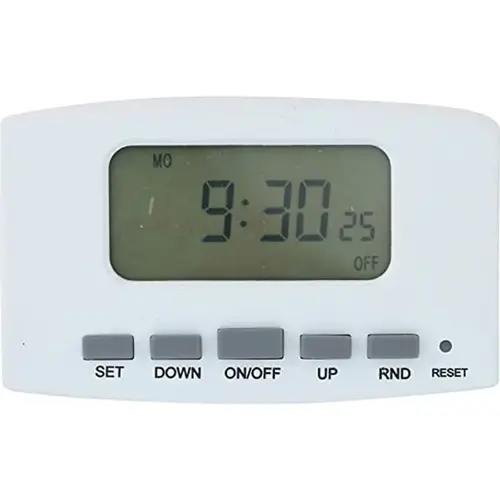 Digital Timer Indoor 120 V White White